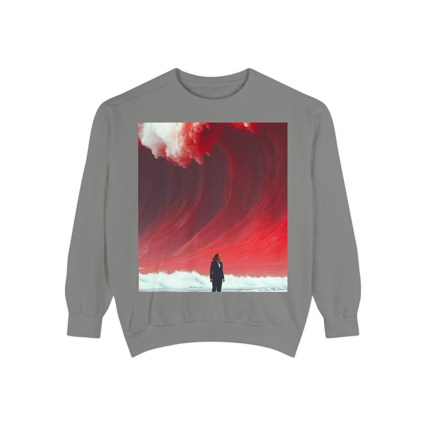 Red Wave Unisex Garment-Dyed Sweatshirt