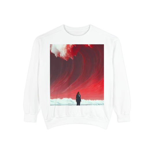 Red Wave Unisex Garment-Dyed Sweatshirt