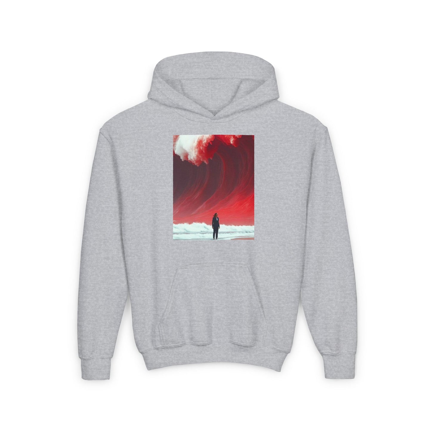 Red Wave Youth Heavy Blend Hooded Sweatshirt