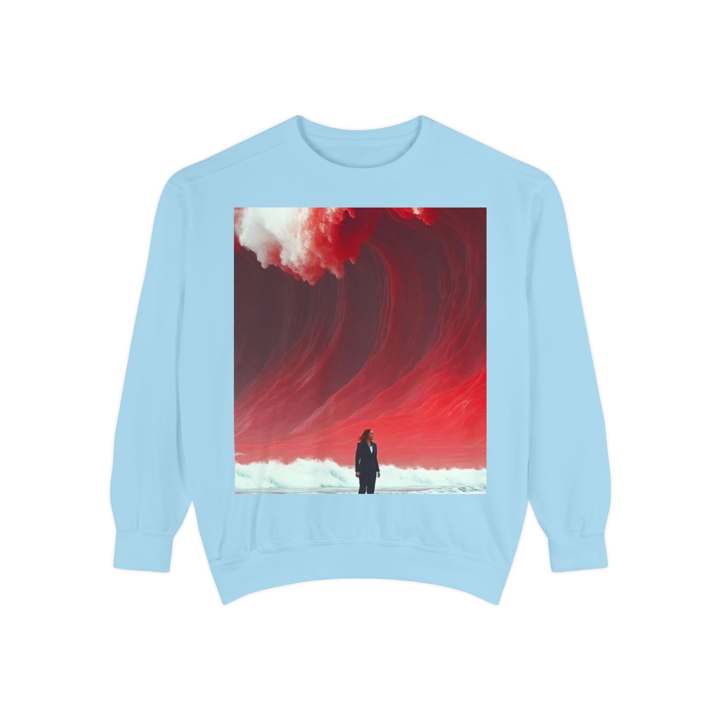 Red Wave Unisex Garment-Dyed Sweatshirt