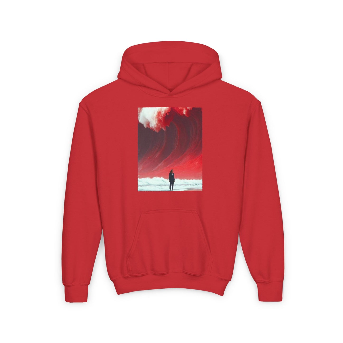 Red Wave Youth Heavy Blend Hooded Sweatshirt